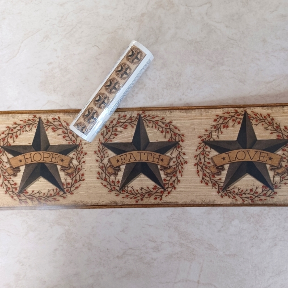 Wallpaper Border Hope Faith Barn Star